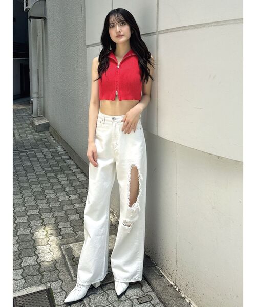 GYDA（ジェイダ）の「ブリーチWファスナーノースリトップス（タンク