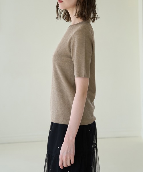 ROPE' PICNIC（ロペピクニック）の「スパークナイロンハーフスリーブニットプルオーバー（ニット/セーター・レディース・その他2/ベージュ・38）」の15枚目の写真