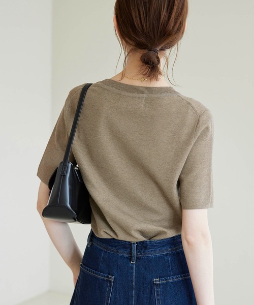 極美品 アキラナカ ラウンド パネルスリーブ ニット プルオーバー 極美品 アキラナカ ラウンド パネルスリーブ ニット プルオーバー