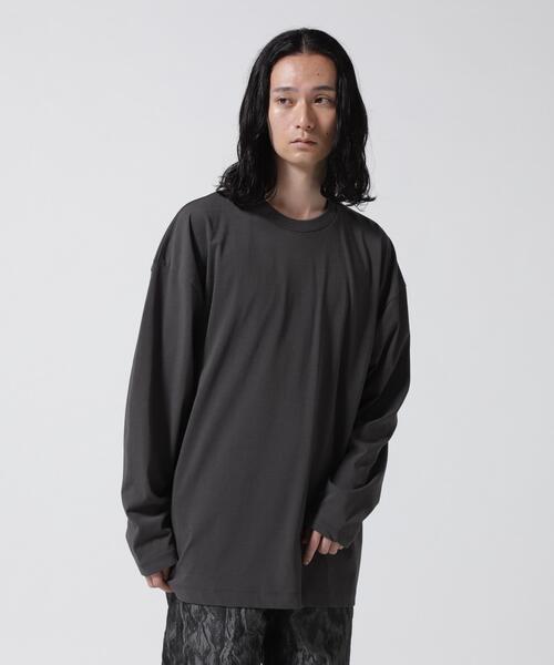 ATON(エイトン)の「ATON (エイトン)FRESCA PLATE | OVERSIZED L/S T-SHIRT(Tシャツ/カットソー・メンズ・ホワイト/ネイビー/チャコールグレー/ブラック・6/4/2)」の4枚目の写真