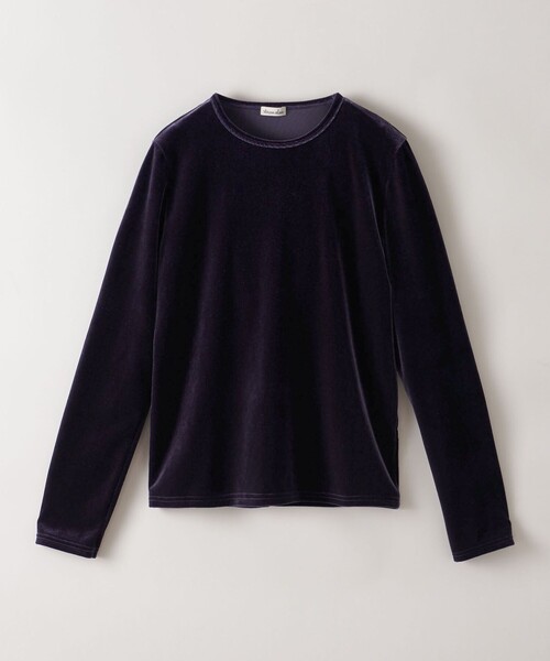 新品　Steven Alan ベロア ロングスリーブ プルオーバー　ネイビー セール】＜Steven Alan＞ベロア ロングスリーブ プルオーバー（T