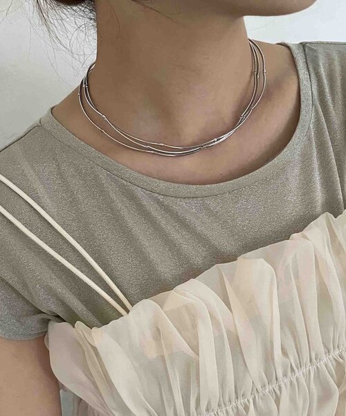 Thevon(ゼボン)の「【heilly/ヘイリー】ポキポキショートネックレス(ネックレス・レディース・シルバー/ゴールド・FREE)」の2枚目の写真