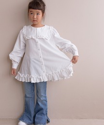 LOWRYS FARM | フリルカラーチュニックブラウス　143058(シャツ/ブラウス)