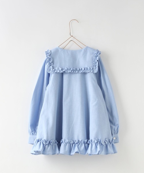 LOWRYS FARM(ローリーズファーム)の「フリルカラーチュニックブラウス 143058(シャツ/ブラウス・キッズ・ホワイト/ブルー・150cm/140cm/130cm/120cm/110cm)」の9枚目の写真