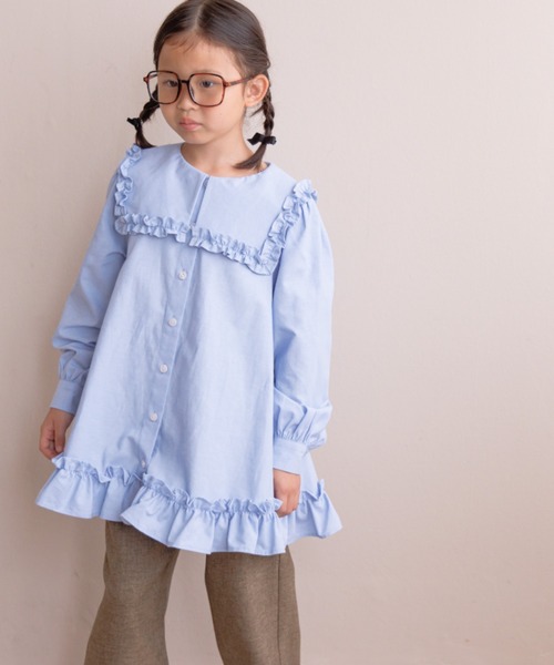LOWRYS FARM(ローリーズファーム)の「フリルカラーチュニックブラウス 143058(シャツ/ブラウス・キッズ・ホワイト/ブルー・150cm/140cm/130cm/120cm/110cm)」の18枚目の写真