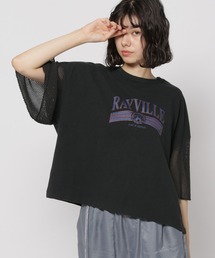 niko and... | 袖フレアメッシュプリントTシャツ(Tシャツ/カットソー)