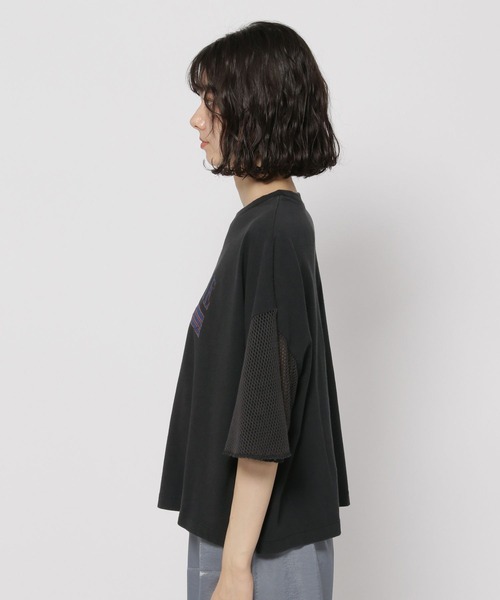niko and...(ニコアンド)の「袖フレアメッシュプリントTシャツ(Tシャツ/カットソー・レディース・チャコール/ブラック/オフホワイト/イエロー・LARGE/MEDIUM)」の12枚目の写真