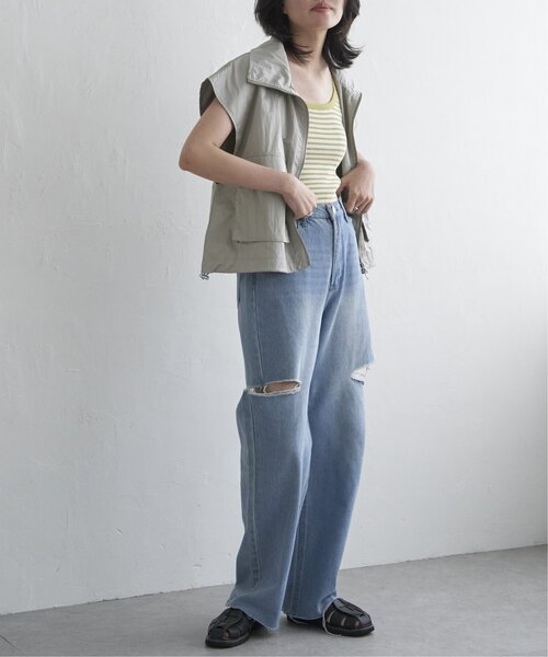 VENCEEXCHANGE（ヴァンスエクスチェンジ）の「パールタフタスタンドベスト（ノーカラージャケット・レディース・チャコール/ブラック/グレー/オフホワイト・FREE）」の8枚目の写真