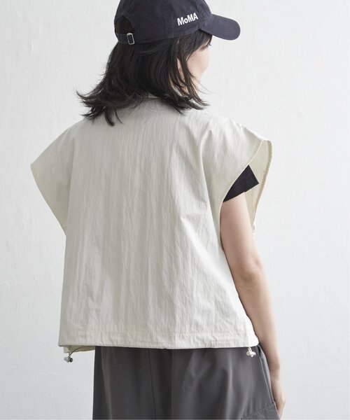 VENCEEXCHANGE（ヴァンスエクスチェンジ）の「パールタフタスタンドベスト（ノーカラージャケット・レディース・チャコール/ブラック/グレー/オフホワイト・FREE）」の13枚目の写真