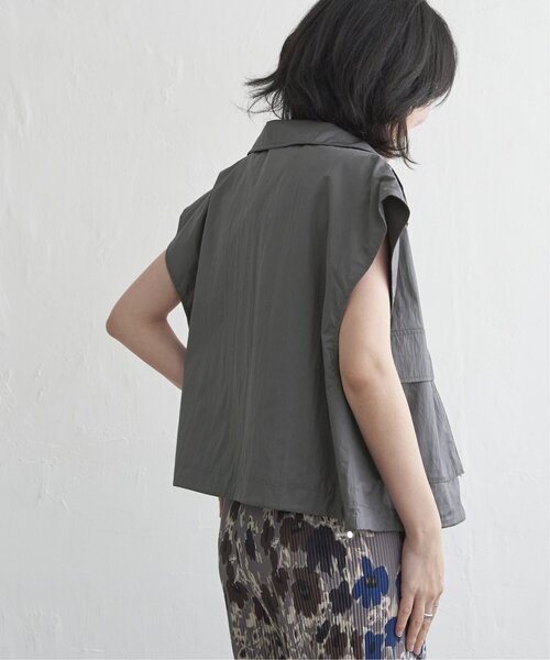 VENCEEXCHANGE（ヴァンスエクスチェンジ）の「パールタフタスタンドベスト（ノーカラージャケット・レディース・チャコール/ブラック/グレー/オフホワイト・FREE）」の15枚目の写真