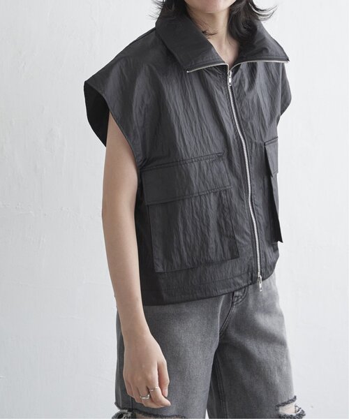 VENCEEXCHANGE（ヴァンスエクスチェンジ）の「パールタフタスタンドベスト（ノーカラージャケット・レディース・チャコール/ブラック/グレー/オフホワイト・FREE）」の21枚目の写真