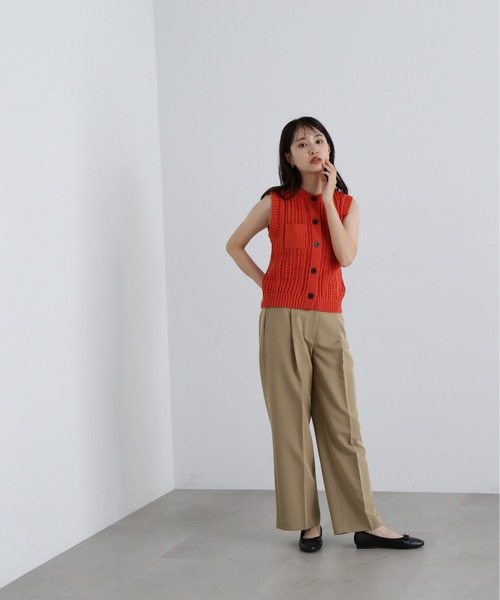 N.（N. Natural Beauty Basic）（エヌエヌナチュラルビューティーベーシック）の「◆クルーネックポケットニットベスト（ベスト・レディース・イエロー/オレンジ/オフホワイト・MEDIUM）」の21枚目の写真