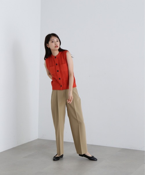 N.（N. Natural Beauty Basic）（エヌエヌナチュラルビューティーベーシック）の「◆クルーネックポケットニットベスト（ベスト・レディース・イエロー/オレンジ/オフホワイト・MEDIUM）」の22枚目の写真