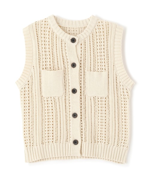 N.（N. Natural Beauty Basic）（エヌエヌナチュラルビューティーベーシック）の「◆クルーネックポケットニットベスト（ベスト・レディース・イエロー/オレンジ/オフホワイト・MEDIUM）」の17枚目の写真