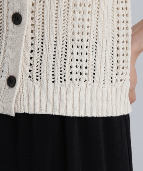 N.（N. Natural Beauty Basic）（エヌエヌナチュラルビューティーベーシック）の「◆クルーネックポケットニットベスト（ベスト・レディース・イエロー/オレンジ/オフホワイト・MEDIUM）」の16枚目の写真