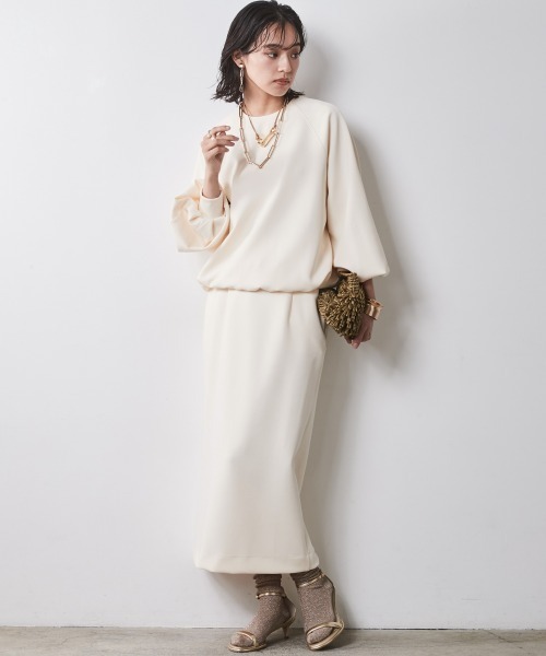 CHIC STYLE（シックスタイル）の「 ダブルジャージタイトロングスカート ＜大きいサイズ有＞シックスタイル　（スカート・レディース・モカ/アイボリー/ブラック・M/L/LL/3L/4L/5L）」の7枚目の写真