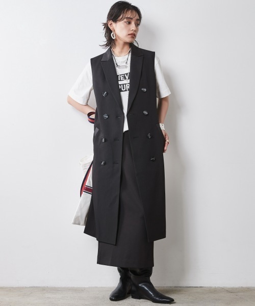 CHIC STYLE（シックスタイル）の「 ダブルジャージタイトロングスカート ＜大きいサイズ有＞シックスタイル　（スカート・レディース・モカ/アイボリー/ブラック・M/L/LL/3L/4L/5L）」の11枚目の写真