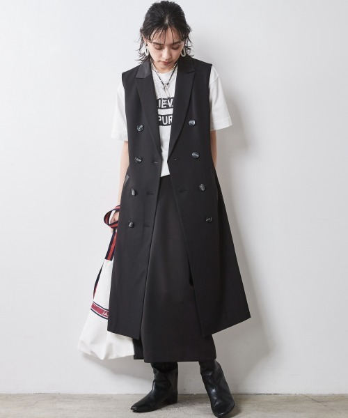 CHIC STYLE（シックスタイル）の「 ダブルジャージタイトロングスカート ＜大きいサイズ有＞シックスタイル　（スカート・レディース・モカ/アイボリー/ブラック・M/L/LL/3L/4L/5L）」の10枚目の写真