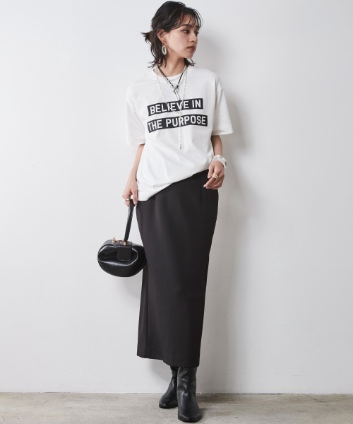 CHIC STYLE（シックスタイル）の「 ダブルジャージタイトロングスカート ＜大きいサイズ有＞シックスタイル　（スカート・レディース・モカ/アイボリー/ブラック・M/L/LL/3L/4L/5L）」の17枚目の写真