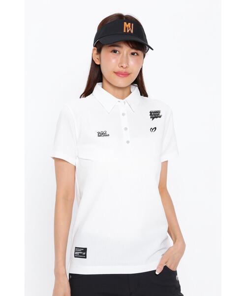 MASTER BUNNY EDITION（マスターバニーエディション）の「【MASTER BUNNY EDITION】ストライプトリコット 半袖ポロシャツ（ポロシャツ・レディース・ブラック/イエロー/ホワイト・SMALL/MEDIUM/LARGE）」の2枚目の写真