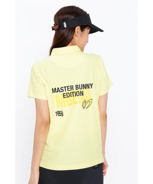 MASTER BUNNY EDITION（マスターバニーエディション）の「【MASTER BUNNY EDITION】ストライプトリコット 半袖ポロシャツ（ポロシャツ・レディース・ブラック/イエロー/ホワイト・SMALL/MEDIUM/LARGE）」の3枚目の写真