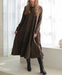 裏起毛ティアードワンピース