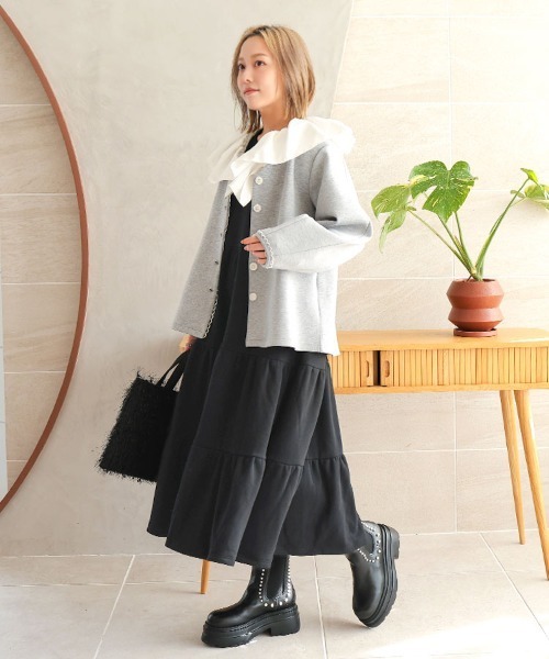 セール】裏起毛ティアードワンピース（ワンピース）｜DONOBAN