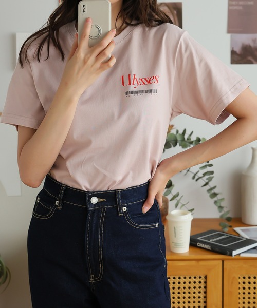 Girly Doll（ガーリードール）の「オリジナルプリントグラフィックロゴTシャツ（Tシャツ/カットソー・レディース・ダークグレー/ピンク/ベージュ・F）」の13枚目の写真
