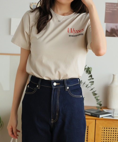 Girly Doll（ガーリードール）の「オリジナルプリントグラフィックロゴTシャツ（Tシャツ/カットソー・レディース・ダークグレー/ピンク/ベージュ・F）」の6枚目の写真