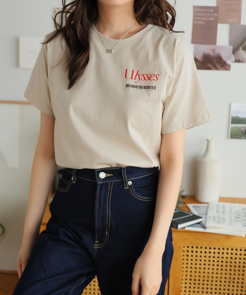Girly Doll（ガーリードール）の「オリジナルプリントグラフィックロゴTシャツ（Tシャツ/カットソー・レディース・ダークグレー/ピンク/ベージュ・F）」の7枚目の写真