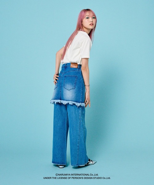 PAGEBOY（ページボーイ）の「<PAGEBOY×ANGEL BLUE>デニムミニスカート（スカート・レディース・ブラック/ブルー・FREE）」の5枚目の写真