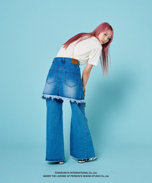 PAGEBOY（ページボーイ）の「<PAGEBOY×ANGEL BLUE>デニムミニスカート（スカート・レディース・ブラック/ブルー・FREE）」の6枚目の写真