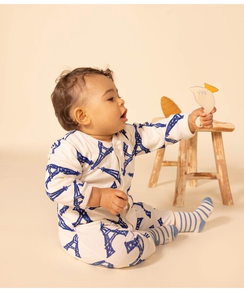 PETIT BATEAU（プチバトー）の「足なしロンパース（ロンパース・キッズ・ホワイト系その他・3MONTH/6MONTH/12MONTH）」の2枚目の写真