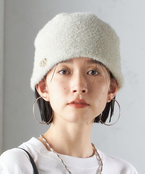 SHIPS（シップス）の「perah:ラメ ニット キャップ（ニットキャップ/ビーニー・レディース・オフホワイト/ブラック・ONE SIZE）」の9枚目の写真