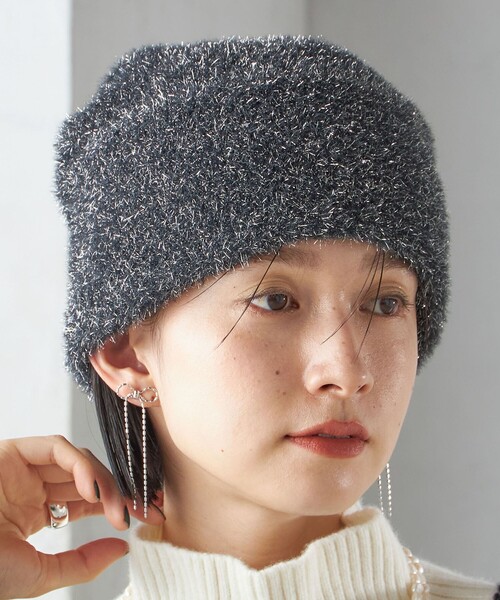SHIPS（シップス）の「perah:ラメ ニット キャップ（ニットキャップ/ビーニー・レディース・オフホワイト/ブラック・ONE SIZE）」の16枚目の写真