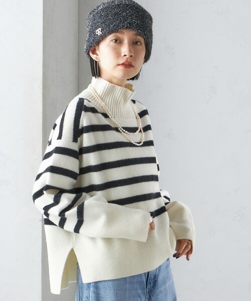 SHIPS（シップス）の「perah:ラメ ニット キャップ（ニットキャップ/ビーニー・レディース・オフホワイト/ブラック・ONE SIZE）」の20枚目の写真