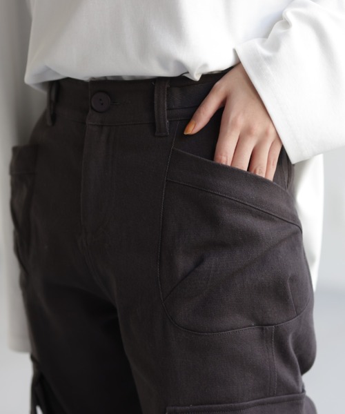 HUG.U(ハグユー)の「カーゴパンツ(カーゴパンツ・レディース・ダークグレー/ブラック/カーキ・FREE)」の19枚目の写真