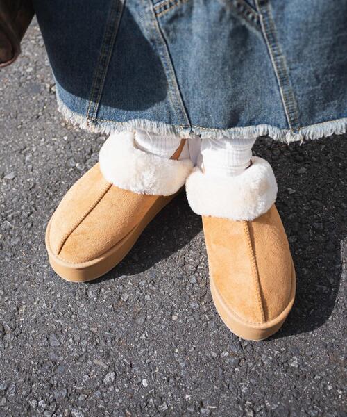 WEGO(ウィゴー)の「WEGO/厚底フェイクムートンサボ(スリッポン・レディース・ブラック/ベージュ/その他1・LARGE/MEDIUM)」の18枚目の写真