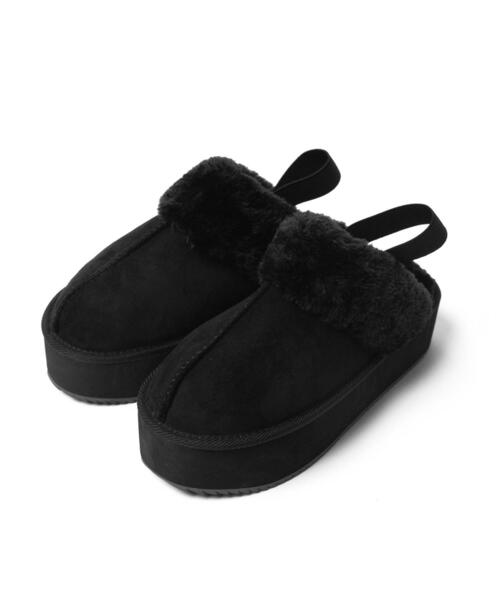 WEGO(ウィゴー)の「WEGO/厚底フェイクムートンサボ(スリッポン・レディース・ブラック/ベージュ/その他1・LARGE/MEDIUM)」の15枚目の写真