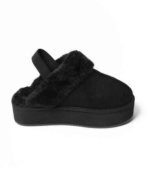 WEGO(ウィゴー)の「WEGO/厚底フェイクムートンサボ(スリッポン・レディース・ブラック/ベージュ/その他1・LARGE/MEDIUM)」の8枚目の写真