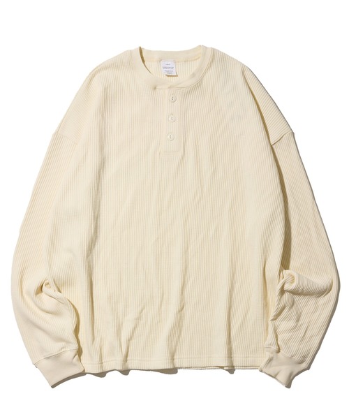 ADPOSION（アドポーション）の「【SEABEES/シービーズ】THERMAL PIGMENT HENRY NECK T-SHIRT / サーマルピグメントヘンリーネックTシャツ（Tシャツ/カットソー・メンズ・オリーブ/アイボリー/ブラック/グレー/チャコールグレー/ブラウン・MEDIUM/LARGE）」の9枚目の写真