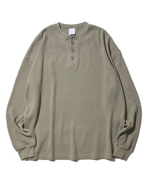 ADPOSION（アドポーション）の「【SEABEES/シービーズ】THERMAL PIGMENT HENRY NECK T-SHIRT / サーマルピグメントヘンリーネックTシャツ（Tシャツ/カットソー・メンズ・オリーブ/アイボリー/ブラック/グレー/チャコールグレー/ブラウン・MEDIUM/LARGE）」の7枚目の写真