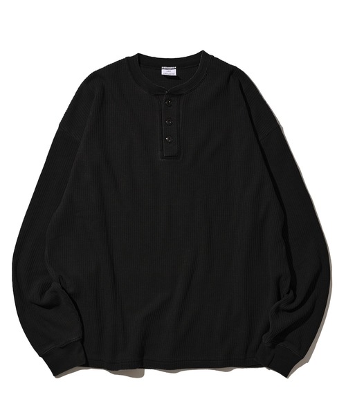 ADPOSION（アドポーション）の「【SEABEES/シービーズ】THERMAL PIGMENT HENRY NECK T-SHIRT / サーマルピグメントヘンリーネックTシャツ（Tシャツ/カットソー・メンズ・オリーブ/アイボリー/ブラック/グレー/チャコールグレー/ブラウン・MEDIUM/LARGE）」の16枚目の写真