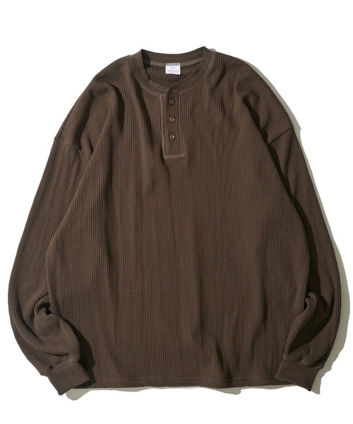 ADPOSION(アドポーション)の「【SEABEES/シービーズ】THERMAL PIGMENT HENRY NECK T-SHIRT / サーマルピグメントヘンリーネックTシャツ(Tシャツ/カットソー・メンズ・オリーブ/アイボリー/ブラック/グレー/チャコールグレー/ブラウン・MEDIUM/LARGE)」の13枚目の写真