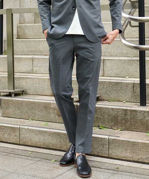 【セール】【セットアップ対応】ハイブリットジャージ テーパードイージースラックス（スラックス）｜TETE HOMME（テットオム）