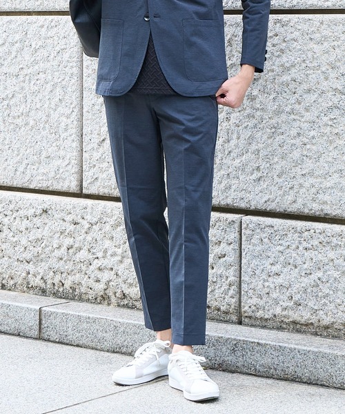 TETE HOMME(テットオム)の「【セットアップ対応】ハイブリットジャージ テーパードイージースラックス(スラックス・メンズ・チャコールグレー/グレー/ブラック/ネイビー・MEDIUM/LARGE/X-LARGE)」の1枚目の写真