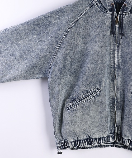 WESTSEA（ウエストシー）の「10.5oz インディゴ染 デニムフードジャケット ヴィンテージライク（デニムジャケット・メンズ・インディゴブルー/ブラック・L/M/XL）」の5枚目の写真
