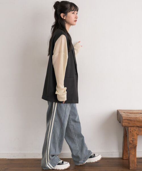 RETRO GIRL（レトロガール）の「【ゆるてろ】テーラーベスト（ベスト・レディース・ブラウン/チャコールグレー/ブラック・FREE）」の5枚目の写真