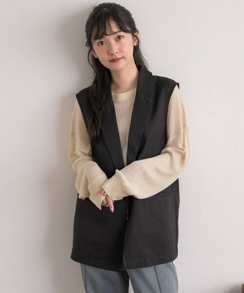 RETRO GIRL（レトロガール）の「【ゆるてろ】テーラーベスト（ベスト・レディース・ブラウン/チャコールグレー/ブラック・FREE）」の8枚目の写真