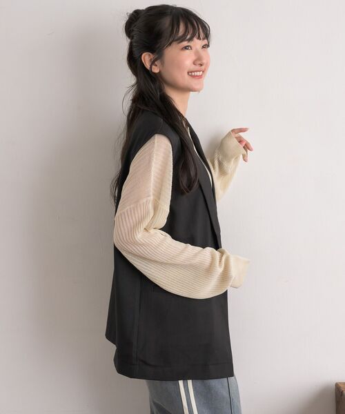 RETRO GIRL（レトロガール）の「【ゆるてろ】テーラーベスト（ベスト・レディース・ブラウン/チャコールグレー/ブラック・FREE）」の9枚目の写真